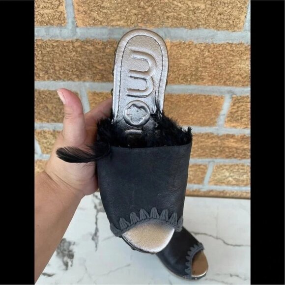 MOU HIGH HEEL WOOD CLOG SIZE 38/8 - Picture 3 of 11